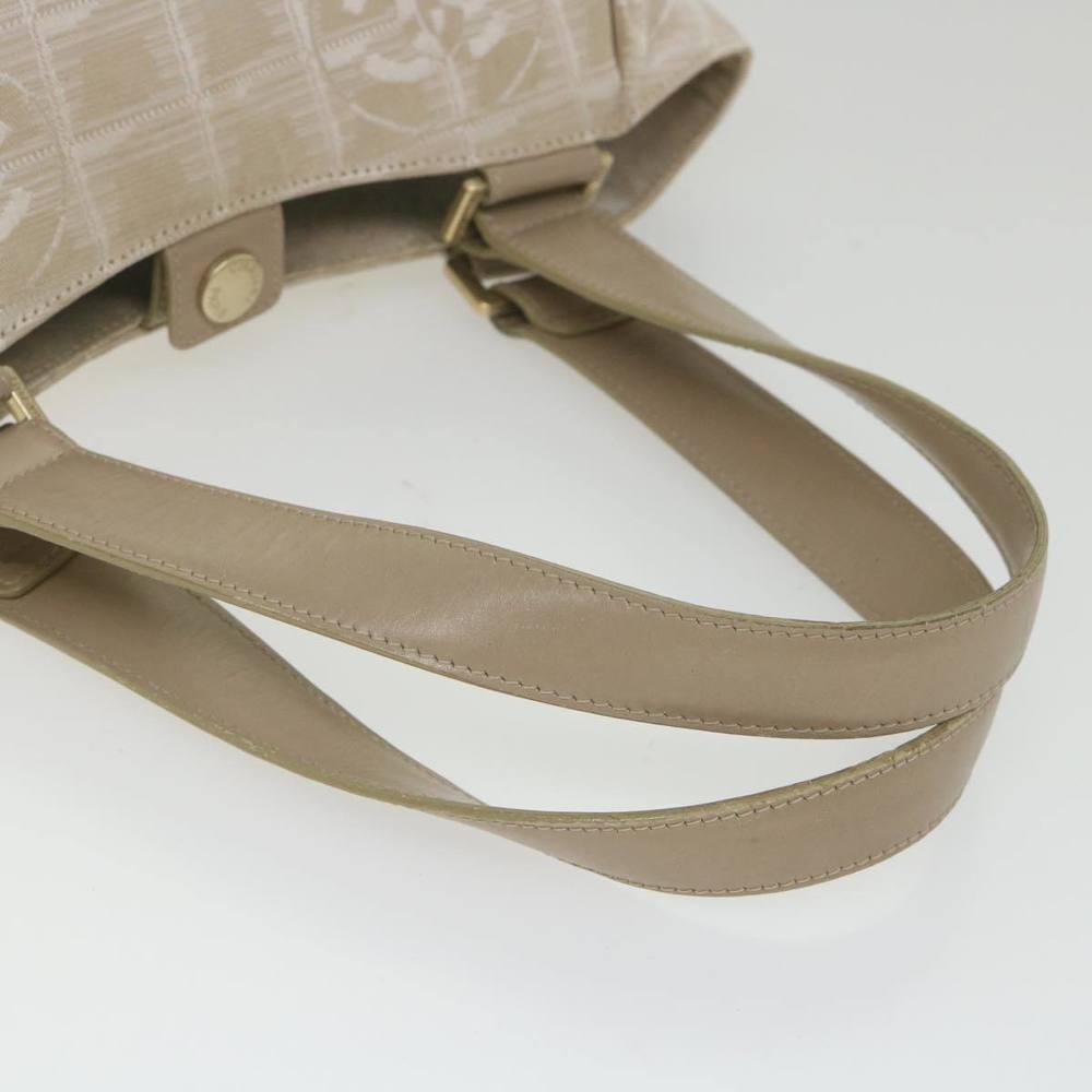 CHANEL New Travel Line Hand Bag Nylon Beige CC Auth ki3740 - Picture 7 of 16